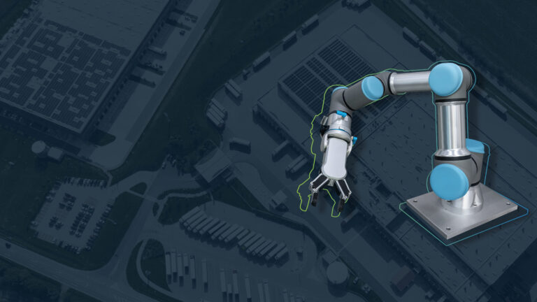 Headerbild zur Leistungsseite Manufacturing Footprint, zeigt Roboterarm